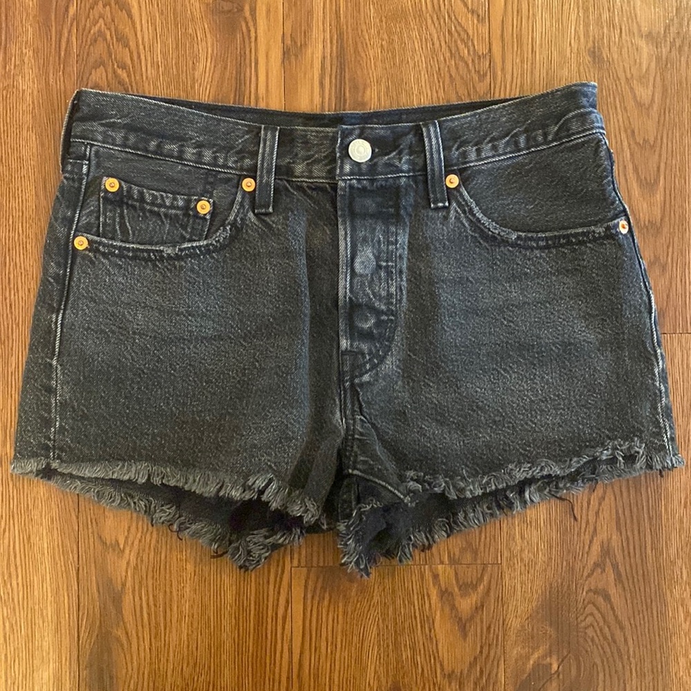 NBW* Black Levi 501 cutoff shorts in size 27